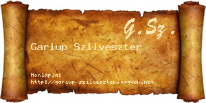 Gariup Szilveszter névjegykártya